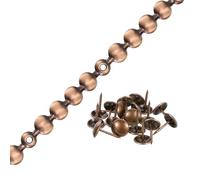 QUARKZMAN Bandes de Clous de Garniture pour Canapé Tête de Lit 11 mm Cuivre | 1 Mètre, de Garniture de Clous Décoratifs Brillants, Chaise Meuble, avec Clous de Garniture