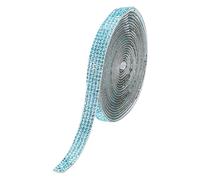 QUARKZMAN Bandes de strass, 3 yards (2,74 m), ruban adhésif strass brillant de 0,9 cm de large, idéal pour les loisirs créatifs, les décorations de voiture, de téléphone, etc., bleu lac.