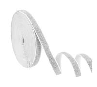 QUARKZMAN Bandes Élastiques À Paillettes Pour Couture, 0.4" x 5 Yard Bande Élastique Extensible Ruban Métallisé Étincelant Pour Couture Ruban D'Emballage(Bord Blanc Argenté)