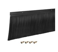 QUARKZMAN Bas de Porte avec Brosse en Forme de H, Base en Alliage D'Aluminium avec Brosse en PP de 150 mm pour la Maison, l'Industrie (1200 mm L, Noir)