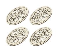 QUARKZMAN Base De Panier Au Crochet Cercle En Bois De 5.5 Pouces Fond De Sac Au Crochet En Bois Non Fini Pour Panier Artisanal DIY, Bases De Tricot Et Tissage Pour Sac, Lot De 4, Huit