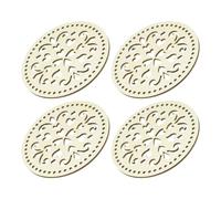 QUARKZMAN Base De Panier Au Crochet Cercle En Bois De 5.5 Pouces Fond De Sac Au Crochet En Bois Non Fini Pour Panier Artisanat DIY, Bases De Tricot Et Tissage Pour Sac, Lot De 4, Heart Shine