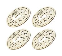 QUARKZMAN Base De Panier Au Crochet Cercle En Bois De 5.5 Pouces Fond De Sac Au Crochet En Bois Non Fini Pour DIY Artisanat Panier Au Crochet, Bases De Tissage Et Tricot, Lot De 4, Deer