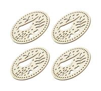 QUARKZMAN Base De Panier Au Crochet Cercle En Bois De 5.5 Pouces Fond De Sac Au Crochet En Bois Non Fini Pour Panier Artisanat DIY, Bases De Tricot Et Tissage Pour Sac, Pack De 4, Bird