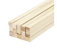 QUARKZMAN Bâtons Carrés en Bois, Tige de Cheville de 10 "x 0,2" x 0,2 ", Bâton de Bois Dur Inachevé, Brindilles Artisanales, Bâton de Bûches pour l'Artisanat de Bricolage, Paquet de 15