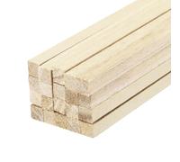 QUARKZMAN Bâtons Carrés en Bois, Tige de Cheville de 10 "x 0,3" x 0,3 ", Bâton de Bois Dur Inachevé, Brindilles Artisanales, Bâton de Bûches pour l'Artisanat de Bricolage, Paquet de 20