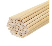 QUARKZMAN Bâtons de Bois Ronds 0.15"x3.15" Tige de Cheville en Bois Dur Inachevé, Brindilles Artisanales, Bâton de Bûches pour l'Artisanat de Bricolage Paquet de 50