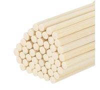 QUARKZMAN Bâtons de Bois, Tiges de Bois Rondes de 50 Cm/20", 4 mm/0,16" de Diamètre, 50 Paquets de Bâtons de Bambou pour les Arts et L'Artisanat, Accessoires de Photomaton
