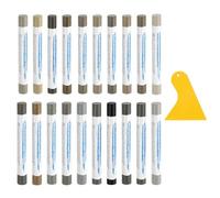 QUARKZMAN Bâtons de remplissage 20 Pièces 20 Couleurs Série Grise | crayons de cire pour rayures,marqueurs de retouche,kit de cire de réparation avec spatule,pour meubles,série grise complète