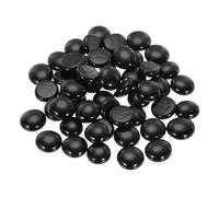 QUARKZMAN Billes de Verre Plates Décoratives 17-19mm, Roche, Remplissage de Vase, Perles, Cailloux Noirs pour Aquarium, Décoration de distribution de Table, 50 Pièces