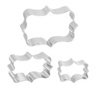 QUARKZMAN Biscuit Découpeur Ensemble pour Cuisson Inox Acier Argent Ton Rectangulaire Cadre 2 Grand + Rectangulaire Cadre 2 Moyen + Rectangulaire Cadre 2 Petit