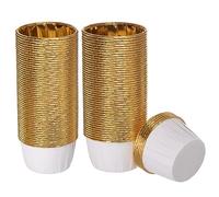 QUARKZMAN Blanc Or Cupcake Tasses, 100pcs Aluminium Feuille Standard Cupcake Doublures Cupcake Cuisson Tasses pour Anniversaire Fête Fournitures Mariages Décorations