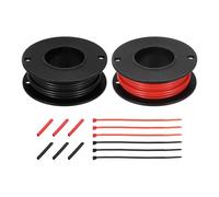 QUARKZMAN Bobine de Fil Électrique en Silicone Calibre 24 Awg, 2 Pièces, 4,6 M/15 Pi, Fil de Batterie Toronné en Cuivre Étamé Haute Température 600 V 200 °C Pour Automobile Rouge Et Noir