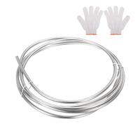 QUARKZMAN Bobine De Tube En Acier Inoxydable, 1/4" OD X 13.12 Ft Industriel 316 Acier Inoxydable Tube Soudé Avec Gants, Ton Argenté 0.04" Épaisseur