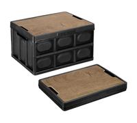 QUARKZMAN Boîtes De Rangement Avec Couvercles Pour Camping Car Black | 1Pcs, 26.4 Quart Bac De Rangement Pliable Avec Poignées Boîte Pliable Empilable, RV Home And Office
