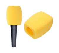 QUARKZMAN Bonnette de micro en mousse carrée jaune réutilisable | Manchon filtre pour micro en mousse, Bonnette anti-vent pour micro, pour entretiens, enregistrement, performances scéniques