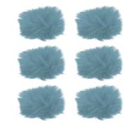 QUARKZMAN Bonnette en Fourrure pour Microphone 10mm x 55mm Couverture de Micro Pare-Brise pour Microphone Intérieur Extérieur Bleu Clair Lot de 6