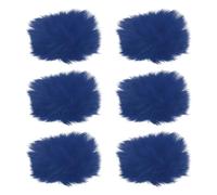 QUARKZMAN Bonnette en Fourrure pour Microphone 10mm x 55mm Couverture de Micro Pare-Brise pour Microphone Intérieur/Extérieur Bleu Foncé Lot de 6