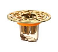 QUARKZMAN Bouchon De Douche Anti-Odeurs Couvercle De Siphon Doré/Orange | En ABS Pour Évier Avec Système Anti-Retour Adapté Pour Tuyaux De 1,3-1,7" Pouces, Salle De Bain Cuisine