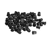 QUARKZMAN Bouchon de Trou en Plastique 5mm, 66Pcs Type Encastré, Cache Trou Bouchon de Verrouillage à Pression Ronde pour Meubles, Embouts d'Insertion de Panneaux, Noir