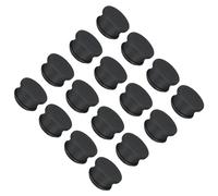 QUARKZMAN Bouchon de Trou en Silicone à Verrouillage à Pression 15mm de Diamètre Joint de Panneau pour Panneau Affleurant Bouchon Caoutchouc Rond pour Cloisons de Cuisine, Noir, 16 Pcs