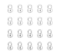 QUARKZMAN Bouchons De Nœud À Perles Ouvertes, Perles Ronde En Laiton De 1,7mm Coque Métalliques À Coquille Bouchons À Rabattre Pour DIY Artisanat, Argent Pack De 20