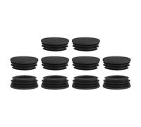 QUARKZMAN Bouchons De Trou en Plastique, 10Pcs 40x20mm Forme Olive Capuchon D'Extrémité De Tube, Capuchon D'Insertion De Tube, Couvre-Trou pour Pieds De Table Et Chaise, Clôtures, Noir