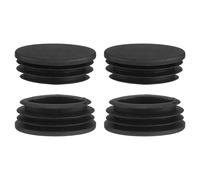 QUARKZMAN Bouchons De Trous en Plastique, 4Pcs 40x20mm Forme Olive Bouchon De Tube, Bouchon D'insertion De Tube, Couvre-Trous pour Pieds De Table Et Chaise, Tubes Métalliques, Clôtures, Noir