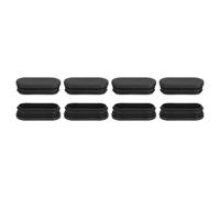 QUARKZMAN Bouchons De Trous en Plastique, 8Pcs 70x30mm Bouchon D'Extrémité De Tube Ovale, Bouchon D'Insertion De Tube, Couvre-Trous pour Pieds De Table Et Chaise, Clôtures, Noir