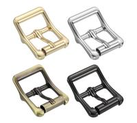 QUARKZMAN Boucle À Rouleau En Métal, 4Pcs 7/8 Pouce Boucle À Une Branche Boucle Carrée À Barre Centrale Pour Accessoires De Travail Du Cuir