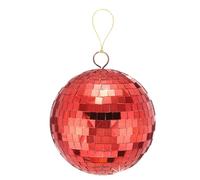 QUARKZMAN Boule Disco Boule Miroir 6 Pouces Boules Disco Suspendues Avec Anneau Et Corde Pour Fête Danse Mariage Scène Festival Noël Club Décoration Maison, Rouge