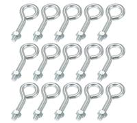 QUARKZMAN Boulons À Oeil Filetés M6x30 Acier Carbone Crochets À Vis Avec Écrous Hexagonaux Pour Metal Hook Wood Terminal Ring Hooks suspendu, Paquet 15