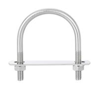 QUARKZMAN Boulons en U Ronds, 6 Ensembles 63mm(2.48") Largeur Intérieure 90mm Longueur M8 Boulon de Serrage en U en Acier Inoxydable 304 avec Écrous et Plaques, pour Remorque de Bateau