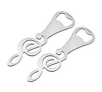 QUARKZMAN Bouteille Ouvreur, 2pcs - Métal Bière Bouteille Ouvreur, Musique Note Plat Bouteille Ouvreurs, Cadeaux pour Musique Amants, Barman (Argent)