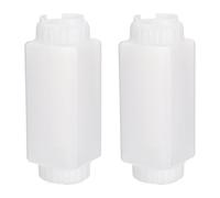 QUARKZMAN Bouteilles Condiments pour Sauces, 2pcs 24 oz Carres Double Bec Remplissables, Distributeurs Anti-Fuites pour Huile De Cuisine,