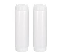 QUARKZMAN Bouteilles Coulis pour Condiments, 2pcs 24 oz Bouteilles en Plastique Rechargeables Bec Verseur Anti-Fuites pour Huile De Cuisson BBQ,