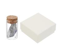 QUARKZMAN Bouteilles de Pierres Précieuses en Cristal Lazuli | Lot de Gemmes Naturelles, Pot de Verre de Présentation, Objets de Collection, Ornements pour Bureau, Pièce Centrale, Cadeau