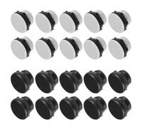 QUARKZMAN Bouton poussoir Interrupteur Trou Panneau Fiche Plastique 22mm Noir et Gris pour Boîte de distribution et Boîte mécanique 10 jeux
