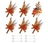 QUARKZMAN Boutonnieres pour Hommes pour Mariages, 6 Pcs Roses Boutonnieres Mari Garcons d'honneur Fleur De Revers Fleur Artificielle Soie pour Decoration De Mariage Bal De Finissants Diner