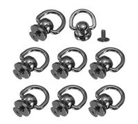 QUARKZMAN Boutons à Boule en Métal, Rivets, Anneau en D, 8 Boutons à Tête Sphérique, Petits Rivets Rotatifs à 360° Avec Vis, pour Connecteur de Chaîne de Sac à Main, Maroquinerie (Noir)
