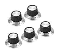 QUARKZMAN Boutons de potentiomètre en alliage d'aluminium 24x14mm avec trou de 6mm pour régler le volume de guitare électrique basse avec 5 vis, noir, lot de 5 pièces