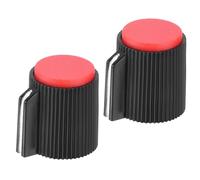 QUARKZMAN Boutons de potentiomètre en bakélite 13x15,5 mm pour contrôle de volume de guitare basse, audio avec trou de 6 mm et 2 vis de fixation, noir rouge, ensemble de 2 Pcs