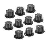 QUARKZMAN Boutons de potentiomètre en bakélite 24x15mm pour contrôle de volume de guitare basse, appareils électroménagers, avec trou de 6mm et 10 vis de fixation, noir, 10 Pcs.
