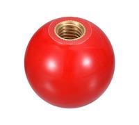 QUARKZMAN Boutons Sphériques Filetés, Bouton Sphérique M10 Fileté en Thermodurcissable de 35mm de Diamètre pour Poignée de Levier de Machine avec Insert en Cuivre, Rouge