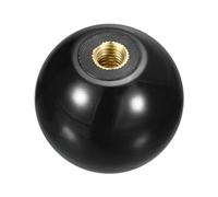 QUARKZMAN Boutons Sphériques Filetés, Bouton Sphérique Thermoplastique Fileté Femelle M8 de 40mm de Diamètre pour Poignées Sphériques de Commande de Machine avec Insert en Cuivre, Noir