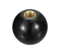 QUARKZMAN Boutons Sphériques Filetés, Bouton Sphérique Thermoplastique M8 Fileté de 25mm de Diamètre pour Poignées de Balle d'Opération avec Insert en Cuivre pour Poignée de Levier, Noir