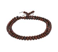 QUARKZMAN Bracelet Chapelet, 108 Perles En Bois Naturel De 6mm De Diamètre Mala Bracelet Lien Poignet Avec Sac Pour Hommes Femmes Bracelet Perlé Élastique Artisanat Bangle, Couleur Bois De
