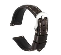 QUARKZMAN Bracelet De Montre 18mm Largeur Vintage Cuir Huilé Cire Bracelet De Montre À Libération Rapide Bracelet De Remplacement Avec Boucle Et Broche Cadeaux, Gris-Argent