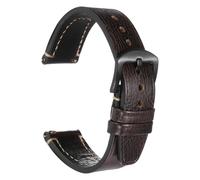 QUARKZMAN Bracelet De Montre 22mm De Largeur Cuir Véritable Double Face Quick Release Souple Remplacement Bracelet De Montre Double Couture Avec Boucle En Acier Inoxydable Gris Barrette P...