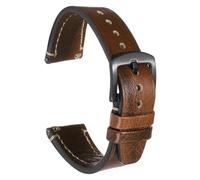 QUARKZMAN Bracelet De Montre 22mm Largeur Cuir Véritable Double Face Déclenchement Rapide Remplacement Souple Couture Double W Boucle En Acier Inoxydable Gris Barrette De Ressort Pour Hom...